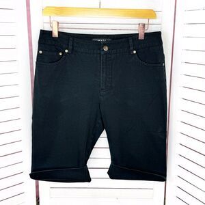 Eric Twill‎ Stretch Cuffed Bermuda Shorts Black 6